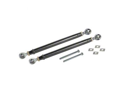 BMR Double Adjustable Rear Toe Rods; Rod End; Black Hammertone (16-24 Camaro)