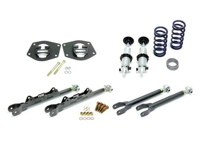 BMR Drag Race Suspension Package with Chromoly Control Arms; Black Hammertone (10-15 Camaro)