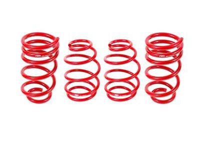 BMR Front and Rear Lowering Springs; 1.40-Inch Front / 1-Inch Rear; Red (10-15 V8 Camaro Coupe)