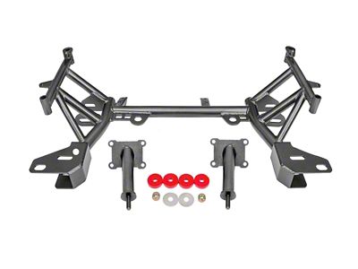 BMR K-Member with LS1 Motor Mounts; Pinto Rack Mount; Black Hammertone (98-02 5.7L Camaro w/ Low Mount Turbocharger)