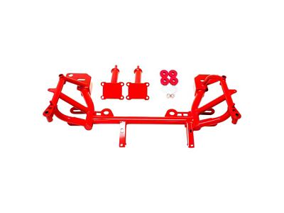 BMR K-Member with LS1 Motor Mounts; Pinto Rack Mount; Red (98-02 5.7L Camaro w/ Low Mount Turbocharger)