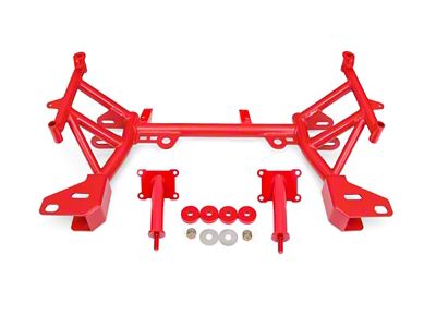 BMR K-Member with LS1 Motor Mounts; Pinto Rack Mount; Red (98-02 5.7L Camaro w/ Low Mount Turbocharger)