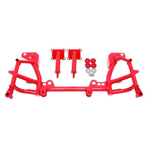 BMR Camaro KMember with LS1 Motor Mounts; Standard Rack Mount; Red BMR