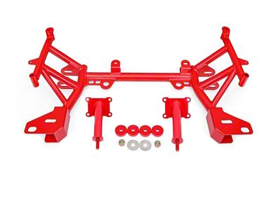 BMR K-Member with LS1 Motor Mounts; Standard Rack Mount; Red (98-02 5.7L Camaro w/ Low Mount Turbocharger)