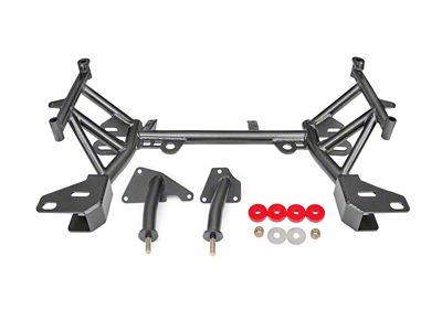 BMR K-Member with LT1 Motor Mounts; Pinto Rack Mount; Black Hammertone (93-97 5.7L Camaro)