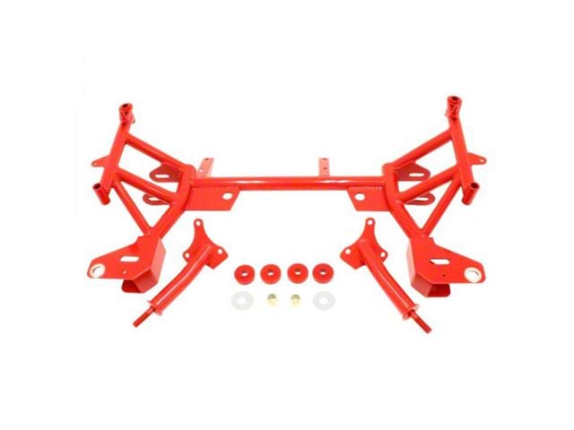 BMR K-Member with Small/Big Block Chevy Motor Mounts; Pinto Rack Mount; Red (93-02 Camaro)