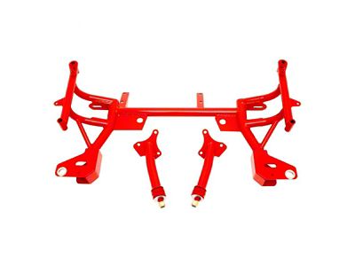 BMR K-Member with Small/Big Block Chevy Motor Mounts; Pinto Rack Mount; Red (93-02 Camaro w/ Turbocharger)