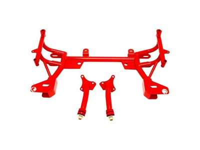 BMR K-Member with Small/Big Block Chevy Motor Mounts; Standard Rack Mount; Red (93-02 Camaro w/ Turbocharger)