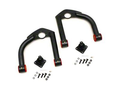 BMR Non-Adjustable DOM Front Upper Control A-Arms; Polyurethane Bushings; Black Hammertone (93-02 Camaro)