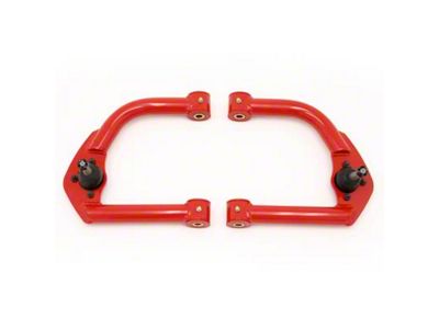 BMR Non-Adjustable DOM Front Upper Control A-Arms; Polyurethane Bushings; Red (93-02 Camaro)