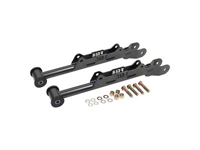 BMR Non-Adjustable DOM Rear Lower Control Arms; Delrin; Black Hammertone (10-15 Camaro)