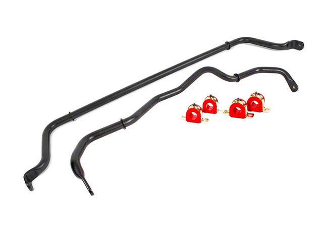 BMR Non-Adjustable Front and Rear Sway Bars; Black Hammertone (16-24 Camaro Coupe)