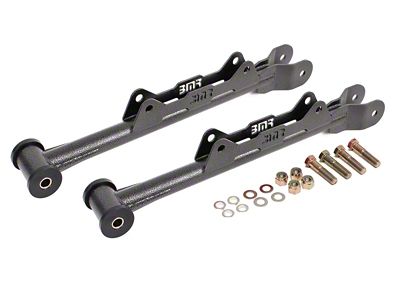 BMR Non-Adjustable Rear Lower Control Arms; Delrin; Black Hammertone (10-15 Camaro)