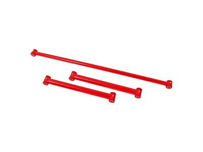 BMR Non-Adjustable Rear Lower Control Arms and Panhard Bar; Red (93-02 Camaro)