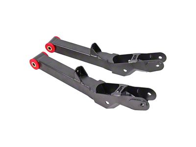 BMR Non-Adjustable Rear Lower Control Arms; Polyurethane Bushings; Black Hammertone (10-15 Camaro)