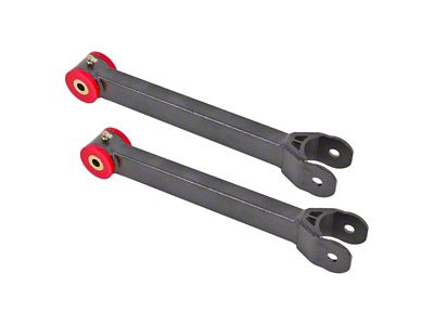 BMR Non-Adjustable Rear Lower Trailing Arms; Polyurethane Bushings; Black Hammertone (16-24 Camaro)