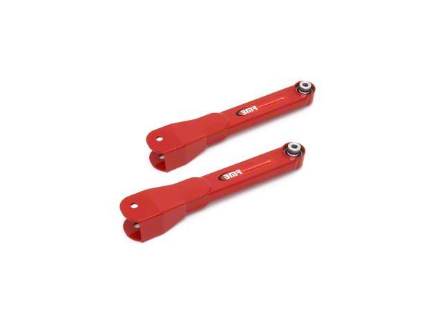 BMR Non-Adjustable Rear Lower Trailing Arms; Spherical Bearings; Red (10-15 Camaro)