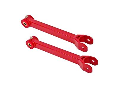 BMR Non-Adjustable Rear Upper Control Arms; Polyurethane Bushings; Red (16-24 Camaro)