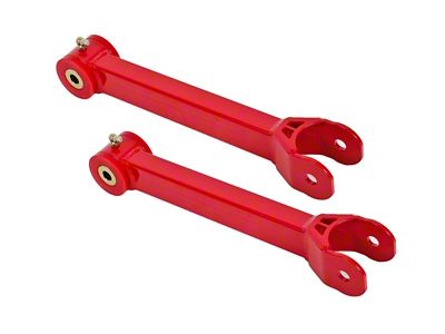 BMR Non-Adjustable Rear Upper Trailing Arms; Polyurethane Bushings; Red (16-24 Camaro)