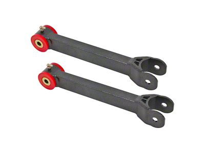 BMR Non-Adjustable Rear Upper Trailing Arms; Polyurethane Bushings; Black Hammertone (16-24 Camaro)