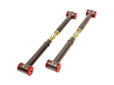 BMR On-Car Adjustable DOM Rear Lower Control Arms; Polyurethane Bushings; Black Hammertone (93-02 Camaro)