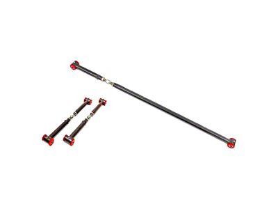 BMR On-Car Adjustable Rear Lower Control Arms and Panhard Bar; Black Hammertone (93-02 Camaro)