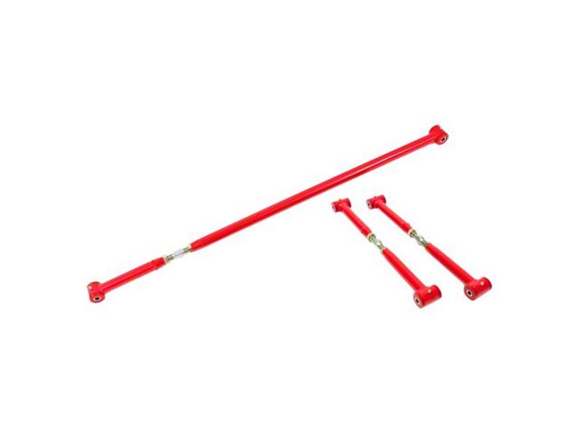 BMR On-Car Adjustable Rear Lower Control Arms and Panhard Bar; Red (93-02 Camaro)