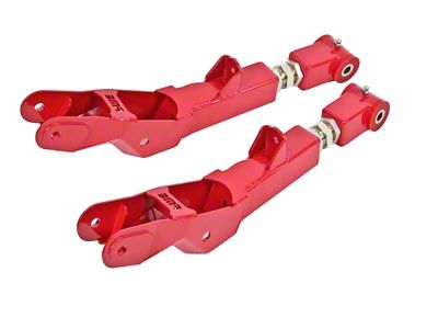 BMR On-Car Adjustable Rear Lower Control Arms; Polyurethane Bushings; Red (10-15 Camaro)