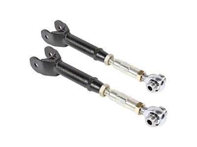 BMR On-Car Adjustable Rear Lower Trailing Arms; Rod Ends; Black Hammertone (16-24 Camaro)