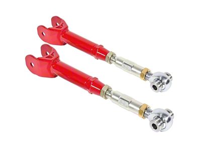 BMR On-Car Adjustable Rear Lower Trailing Arms; Rod Ends; Red (16-24 Camaro)
