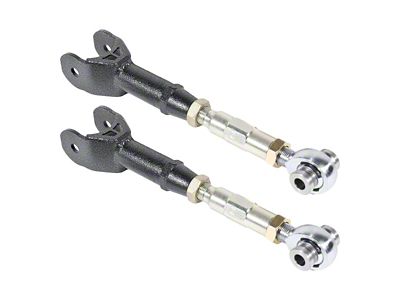 BMR On-Car Adjustable Rear Upper Trailing Arms; Rod Ends; Black Hammertone (16-24 Camaro)