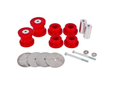 BMR Rear Cradle Bushing Kit; Polyurethane; Red (16-24 Camaro)