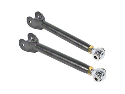 BMR Single Adjustable Rear Lower Trailing Arms; Rod Ends; Black Hammertone (16-24 Camaro)