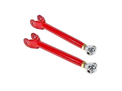 BMR Single Adjustable Rear Upper Control Arms; Rod Ends; Red (16-24 Camaro)