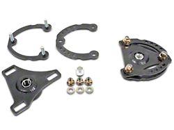 BMR Caster Camber Plates; Black Hammertone (15-24 Mustang)