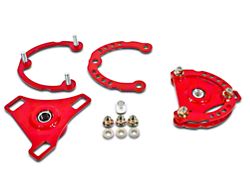 BMR Caster Camber Plates; Red (15-23 Mustang)