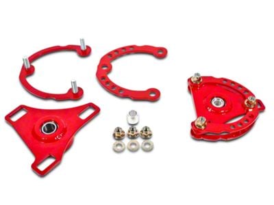 BMR Caster Camber Plates; Red (15-24 Mustang)
