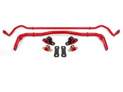 BMR Adjustable Front and Non-Adjustable Rear Sway Bar; Red (08-23 Challenger)