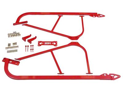 BMR Bolt-On Subframe Connectors; Red (08-23 Challenger)