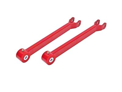 BMR Non-Adjustable Rear Lower Trailing Arms; Polyurethane Bushings; Red (08-23 Challenger)