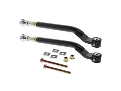 BMR On-Car Adjustable Rear Toe Rods; Delrin/Rod End Combo; Black Hammertone (08-23 Challenger)