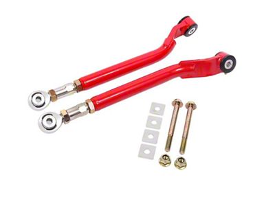 BMR On-Car Adjustable Rear Toe Rods; Delrin/Rod End Combo; Red (08-23 Challenger)