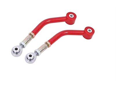 BMR On-Car Adjustable Upper Control Arms; Polyurethane/Rod End Combo; Red (08-23 Challenger)