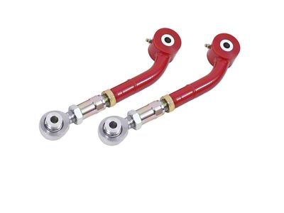 BMR On-Car Adjustable Upper Trailing Arms; Polyurethane/Rod End Combo; Red (08-23 Challenger)