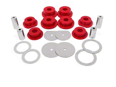 BMR Rear Cradle Bushing Kit; Polyurethane; Red (08-23 Challenger)