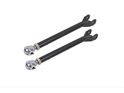 BMR Single Adjustable Rear Lower Trailing Arms; Rod Ends; Black Hammertone (08-23 Challenger)