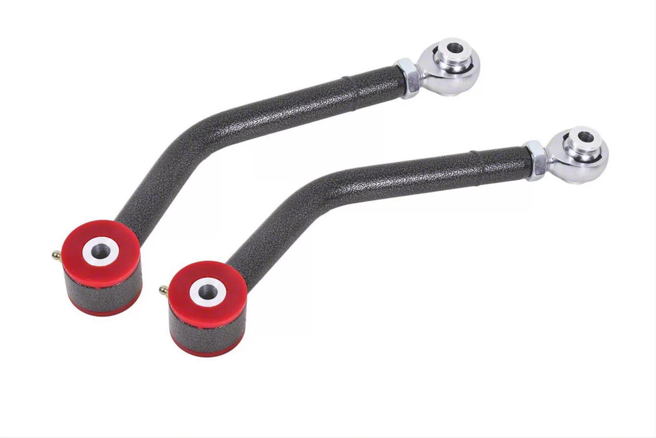 BMR Single Adjustable Upper Control Arms; Polyurethane/Rod End Combo; Black Hammertone (08-23 Challenger)