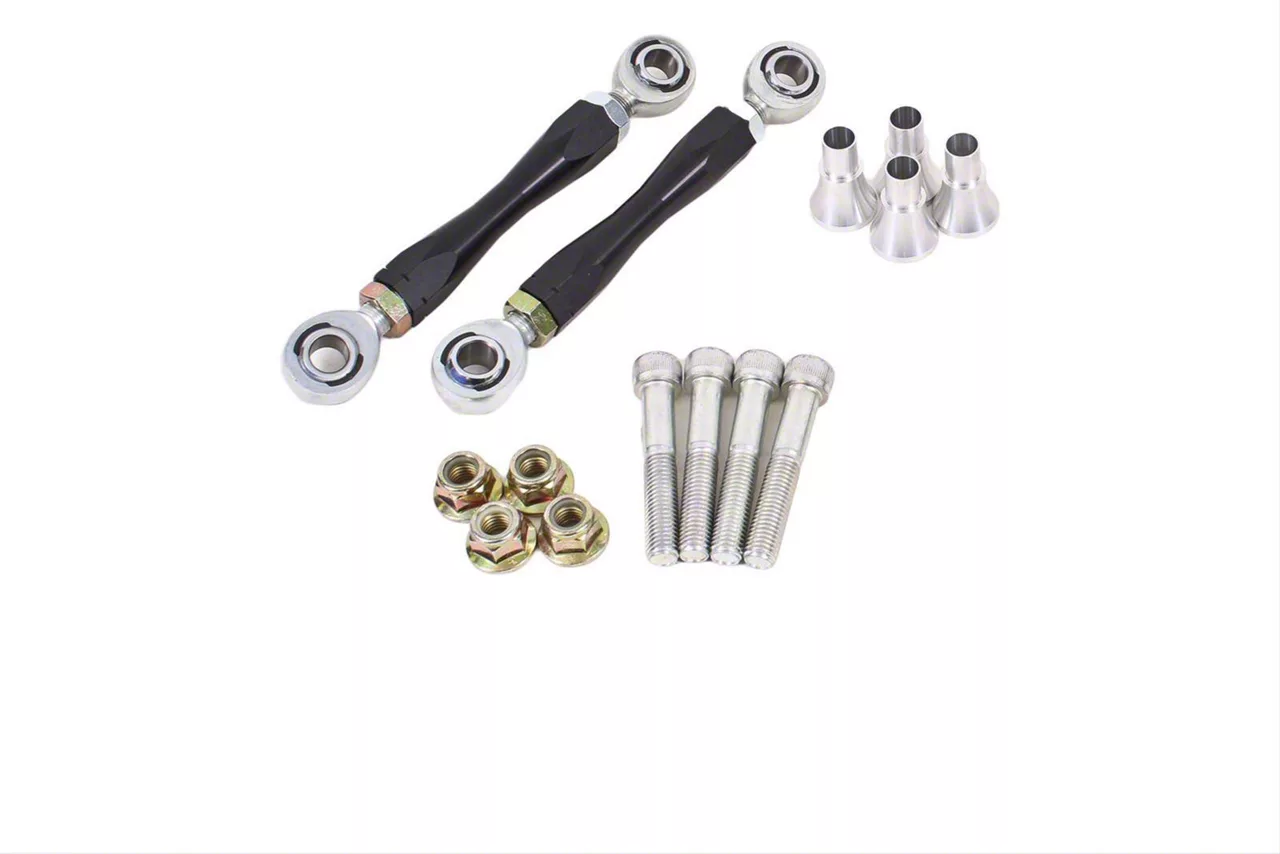 BMR Charger Adjustable End Link Kit for Front Sway Bar; Black BMR