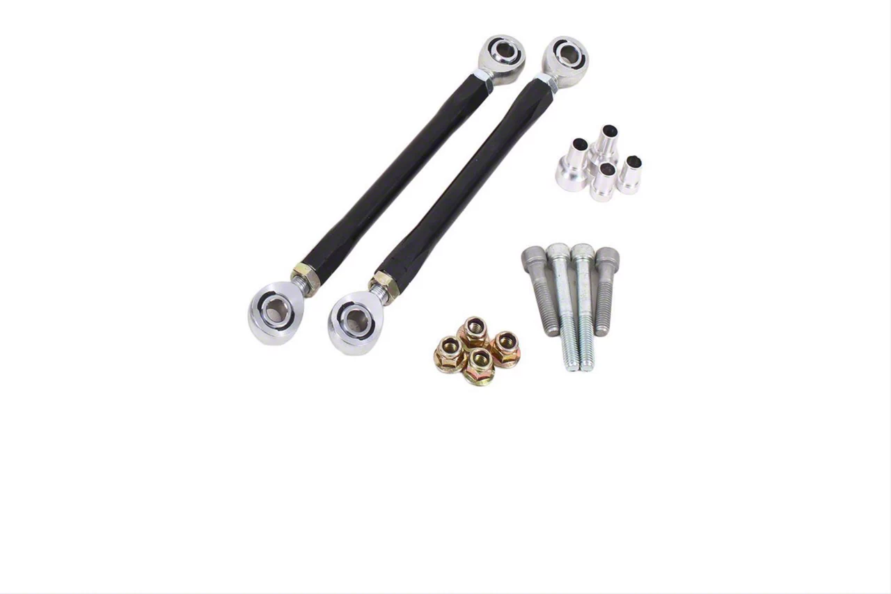 BMR Charger Adjustable End Link Kit for Rear Sway Bar; Black BMRELK112