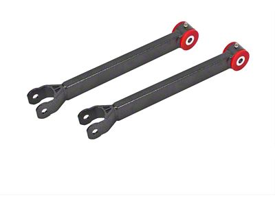 BMR Non-Adjustable Rear Lower Trailing Arms; Polyurethane Bushings; Black Hammertone (06-23 Charger)